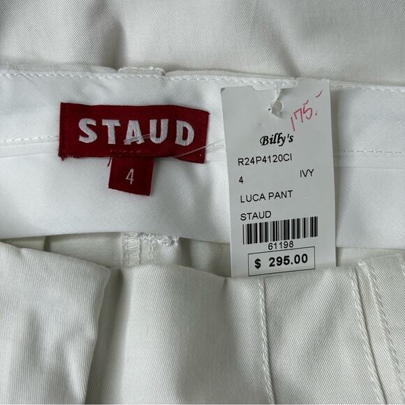 Staud Luca Pant Wide Leg Cropped Ivory Size 4 NWT - Picture 5 of 11